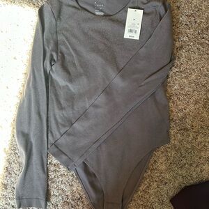 a new day Sparkle Gray Long Sleeve Bodysuit